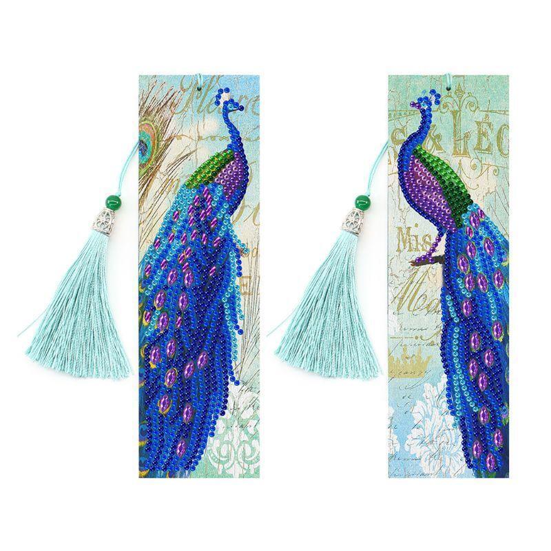 2 PCS peacock Diamond Painting Bookmarks-Diamond Painting for Bookmarks