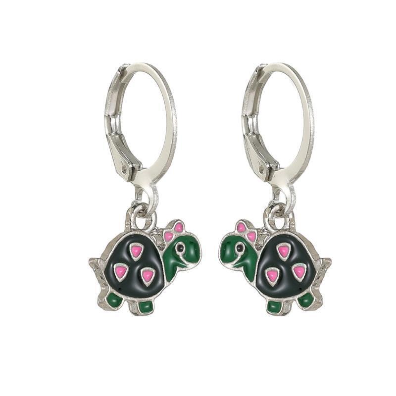 16 Pairs Mixed Cute Animals Earrings Panda Heart Dolphin Owl Hoop Drop Earrings