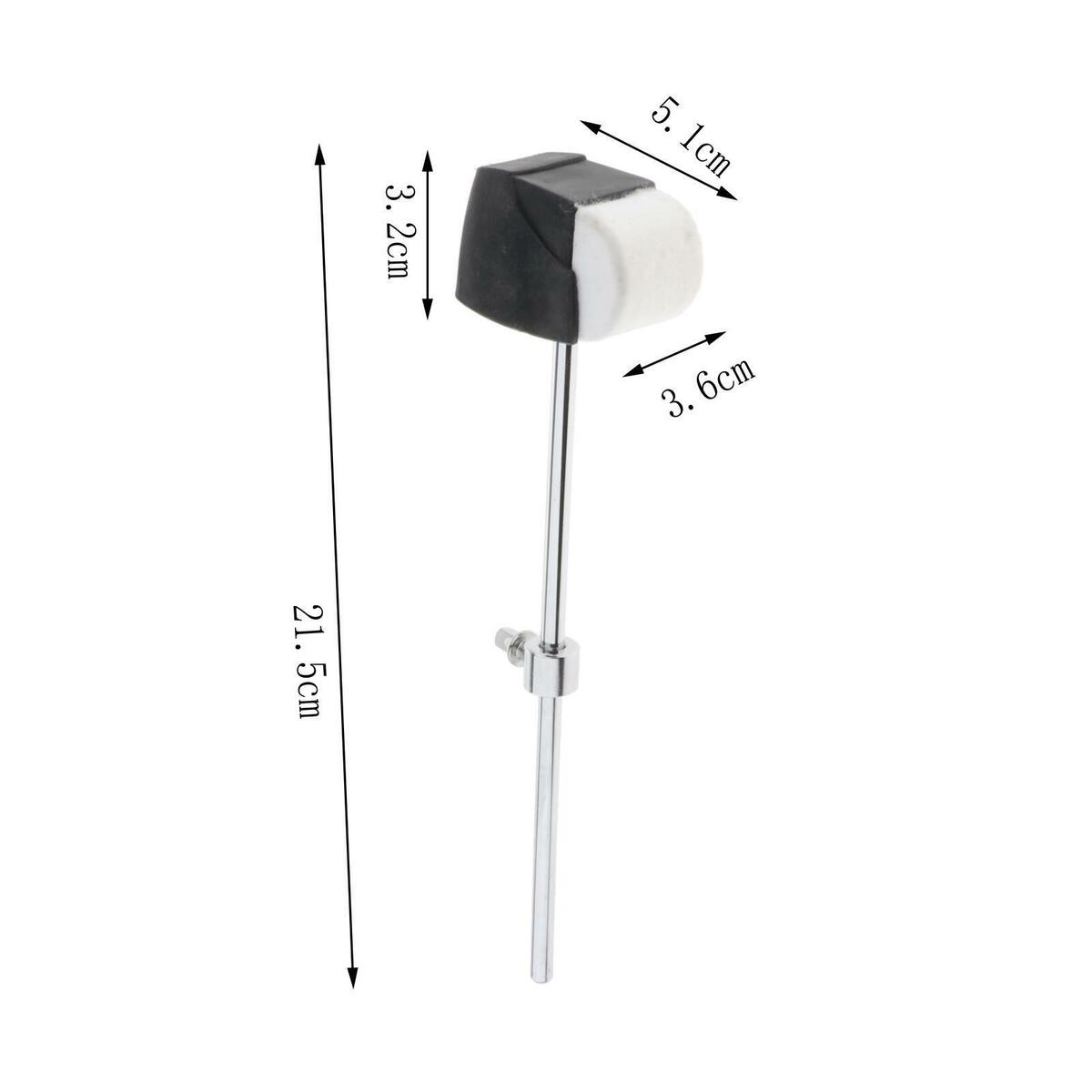 Felt Bass Drum Pedal Beater Head Mallet Stainless Steel Shaft Replacement