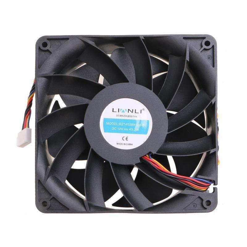 High Speed Quiet Cooler Fan 6000rpm RZ14038H12B-6 6 Pin DC Cooling Fan 12V 43.2W