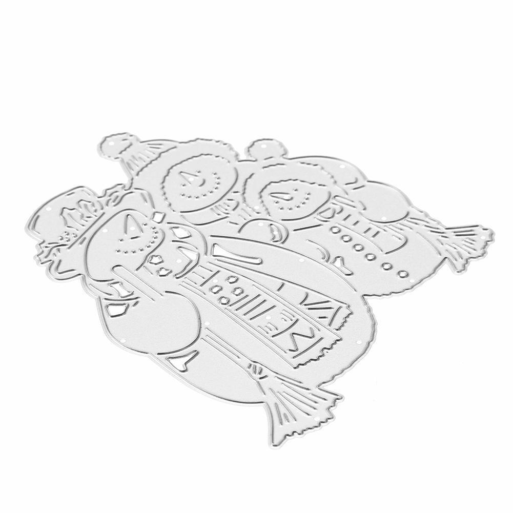 Sweeping Snowmen Cutting Die Stencil Embossing Scrapbook Craft Paper Card