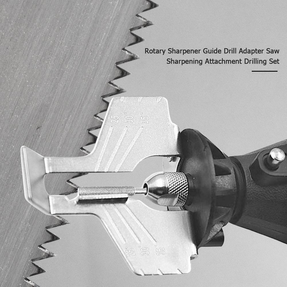 Chainsaw Sharpening Kit Electric Grinder Polishing Guide Drill Adapter Head