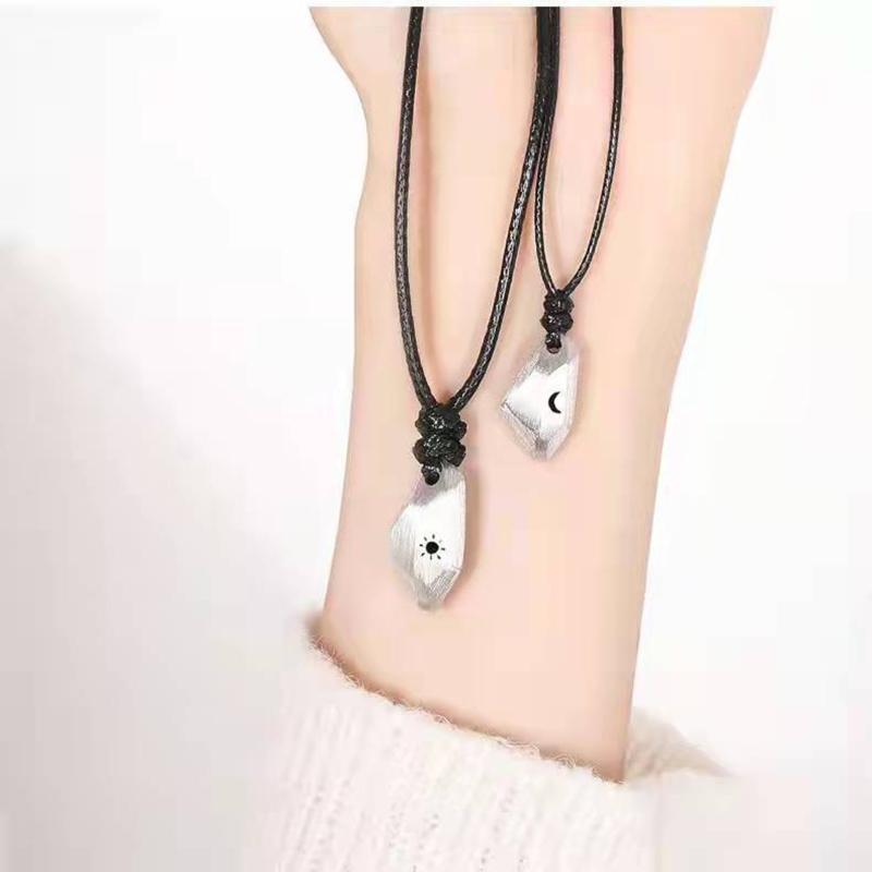 Wishing Stone Couple Necklace Men Women Simple Fashion Iron-absorbing Stone Gift