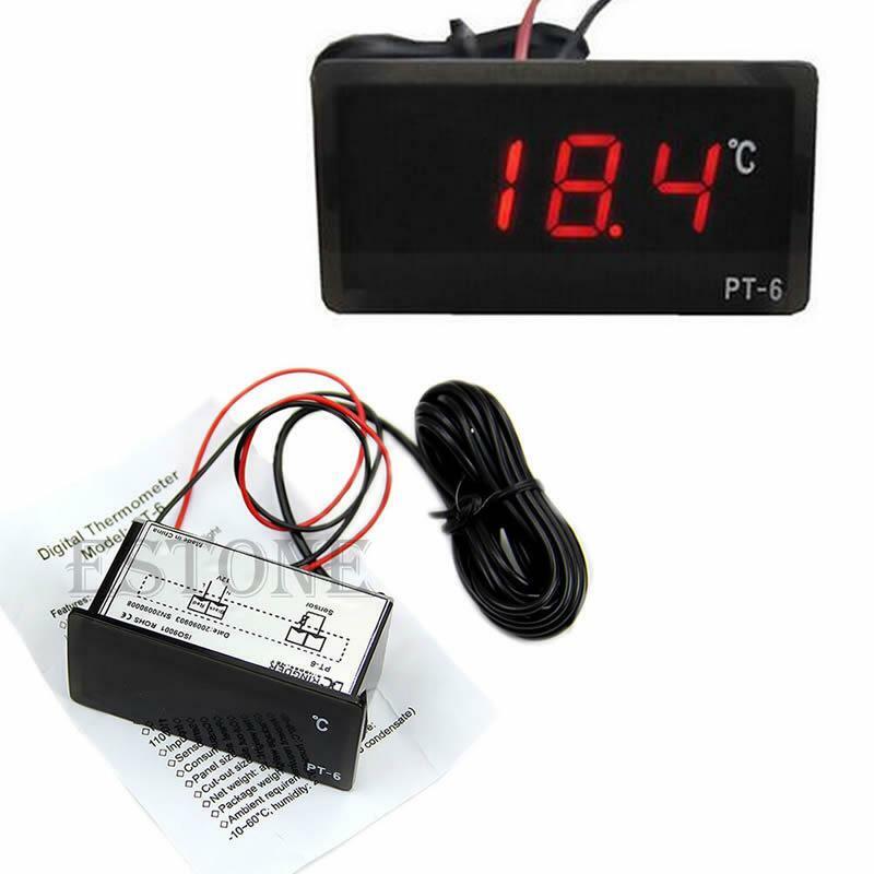 Hot 12V Vehicle Car LED Digital Thermometer Temperature Meter Probe -40~110°C
