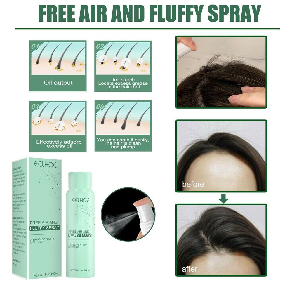 Non-Sticky No-Wash Volumizing Oil-Control Hair Spray Hair Thickener Fluffy