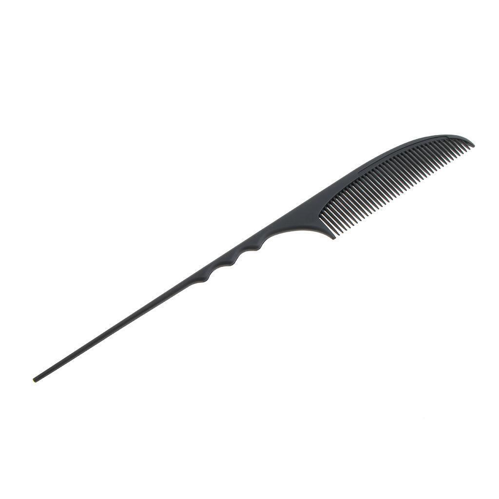 Salon Carbon Fiber Fine-tooth Pin Hairdressing Hairstyle Comb Tool Black