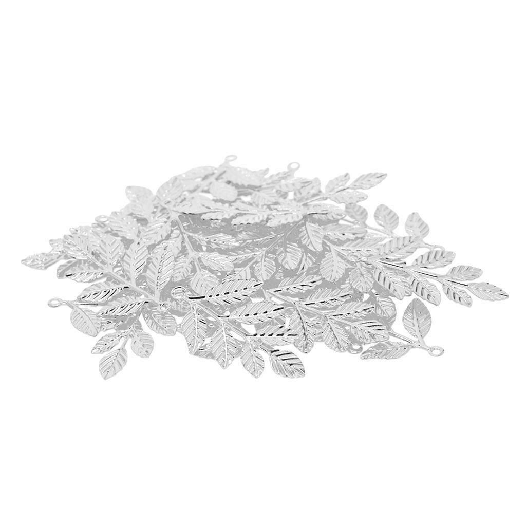90x Large Filigree Leaf Branches Pendants Ornament Jewelry Findings Supplies