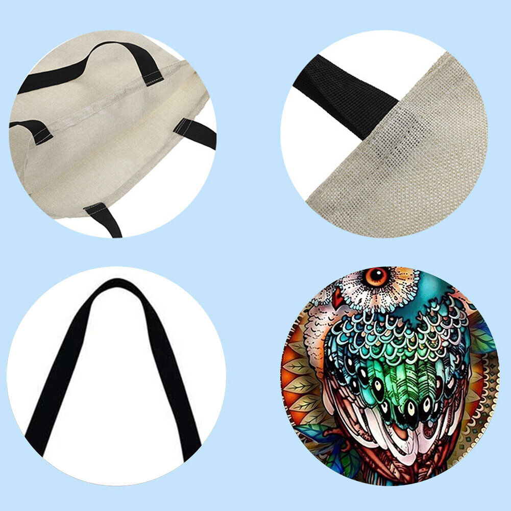 owl Printed Shoulder Shopping Bag Casual Large Tote Handbag (40*40cm)