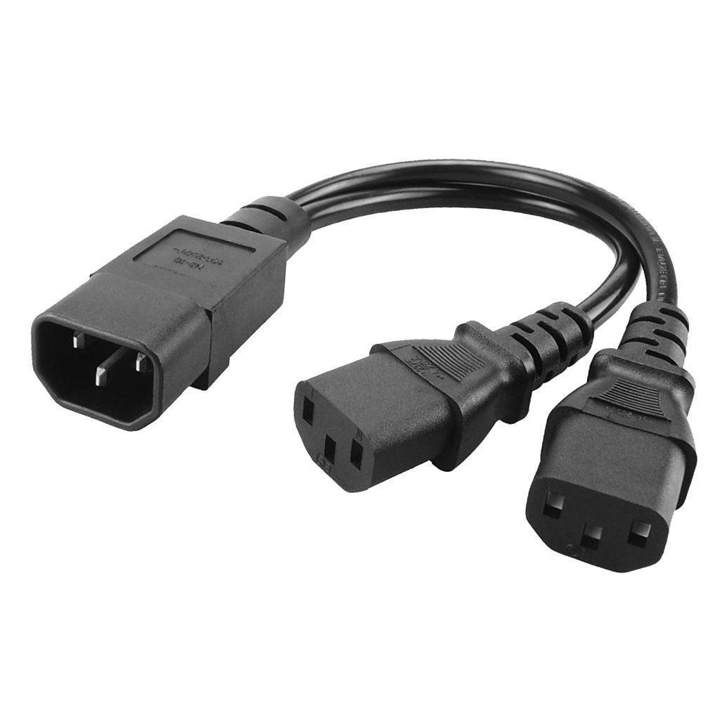 Black IEC320-C14 to 2C13 Y-shaped Power Cord Extension Kit 1-to-2 Cabinet Server