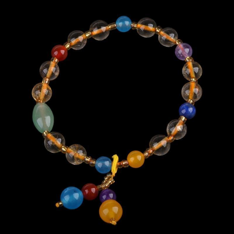 Nice Red Agate Bracelets Natural Rutilated Quartz Crystal Tiny Beads Gift Girls