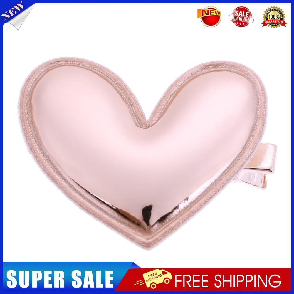 Cute PU Heart-shaped Hairpins Girls Princess Hairclip Headwear (Champagne)