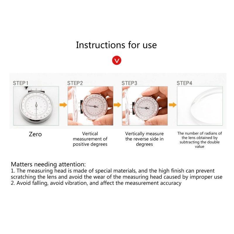 Professional Eyeglasses Lens Measure with Scratch Proof Probe Stainless Steel