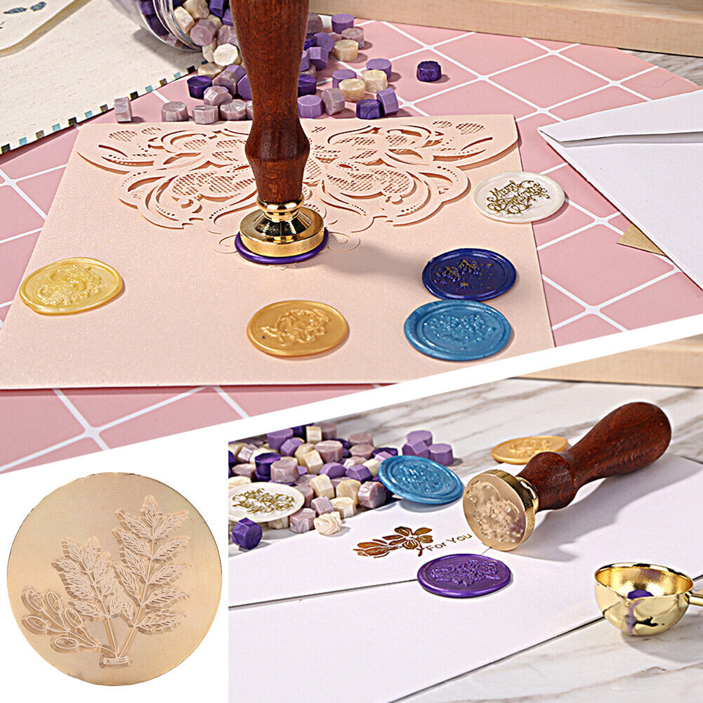 Grass Flower Wax Sealing Stamp Head Round Copper Stamps w/o Handle (ZR012)