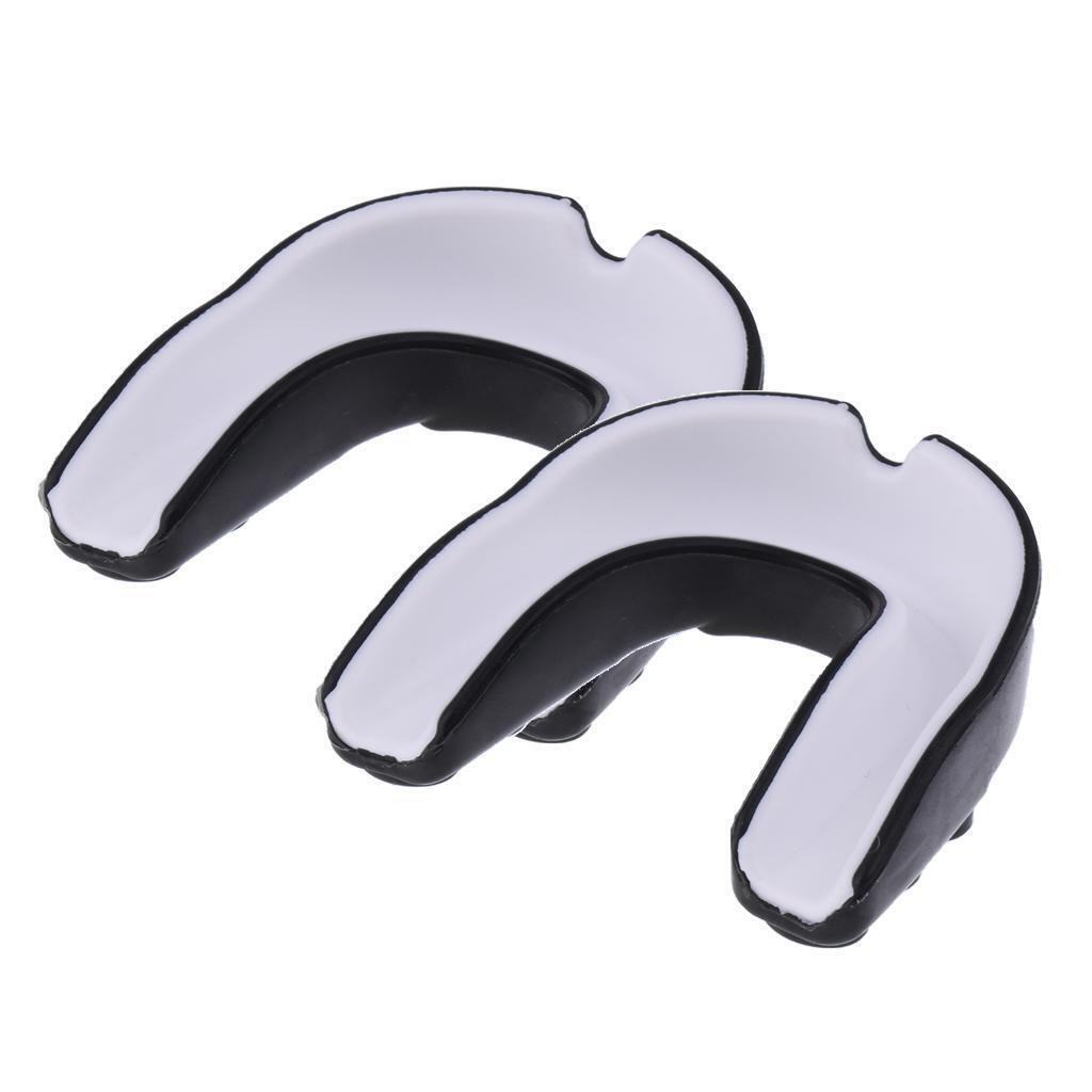2Pcs EVA Mouth Guard Mouthguard Gum Shield Boxing MMA Teeth Protection Black