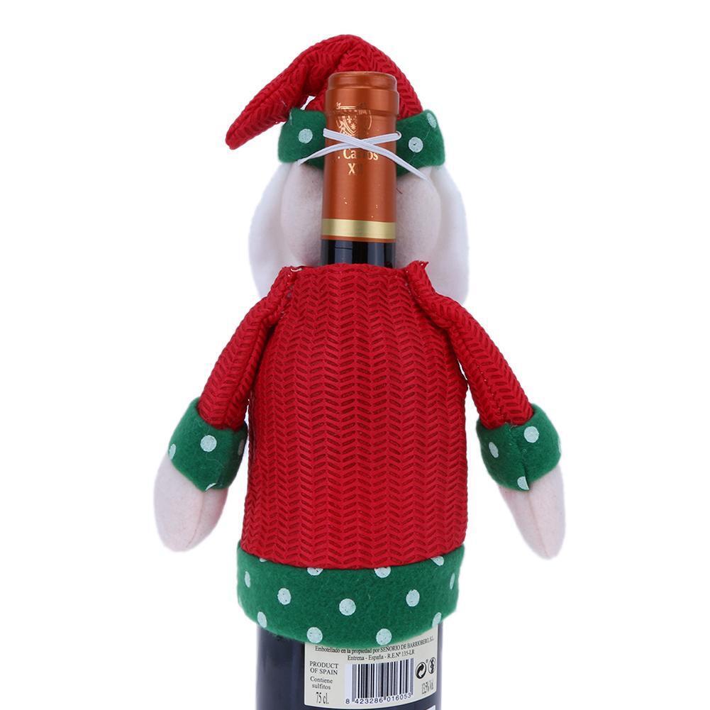 Christmas Decoration Beer Bottle Cover Knitting Wine Bottle Cover Old Man