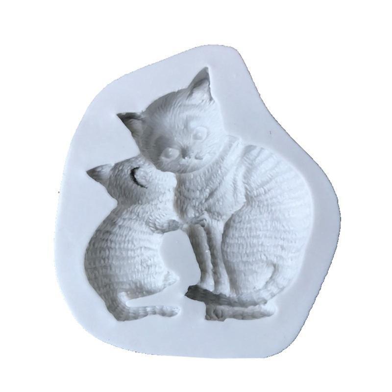 Cartoon Cat Cake Decoration Mould Baking DIY Chocolates Silicone Material Moulds