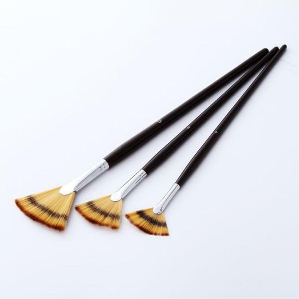 3Sets Paint Brush Fan   DIY Acrylic Painting  Coloring Art