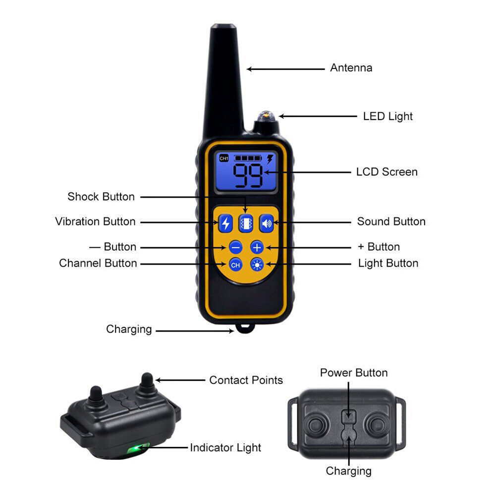 Dog Training Collar Waterproof Receiver Pets Control Rechargeable (2pcs AU)