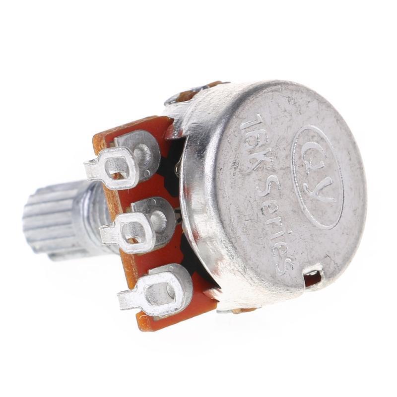 A10K Potentiometer Splined Pot Electric Guitar Bass Effect Amp Tone Volume 18mm