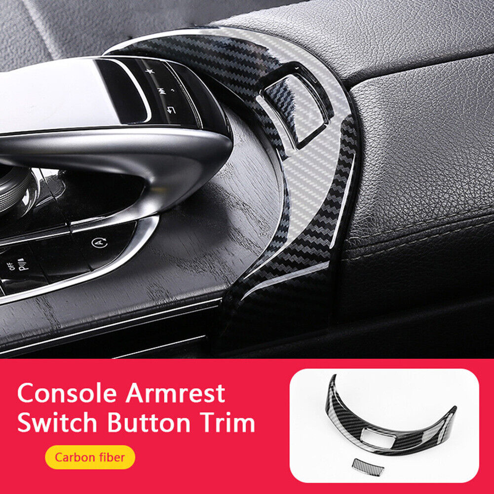 Console Armrest Switch Trim for Mercedes W205 15-20 (Carbon Fiber Look)