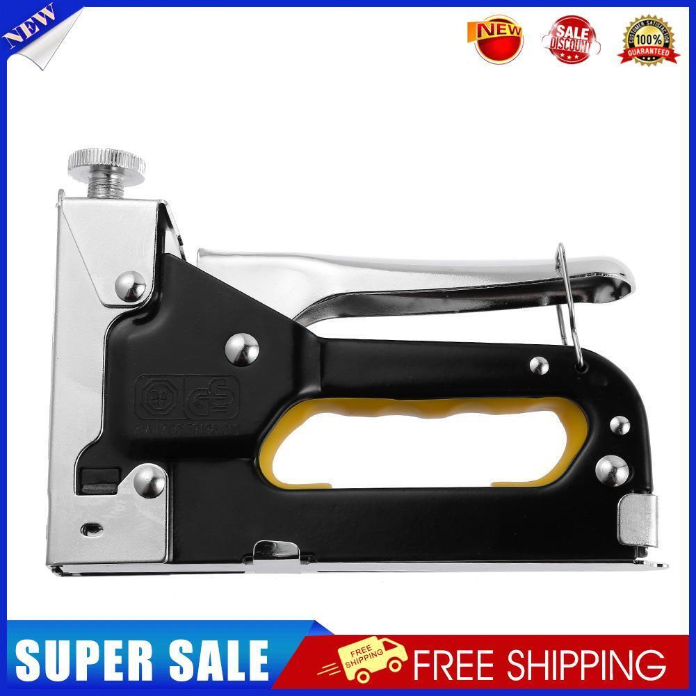 3 Way Nail Gun Wood Furniture Door Upholstery Stapler 600 Nails Kit (Black)