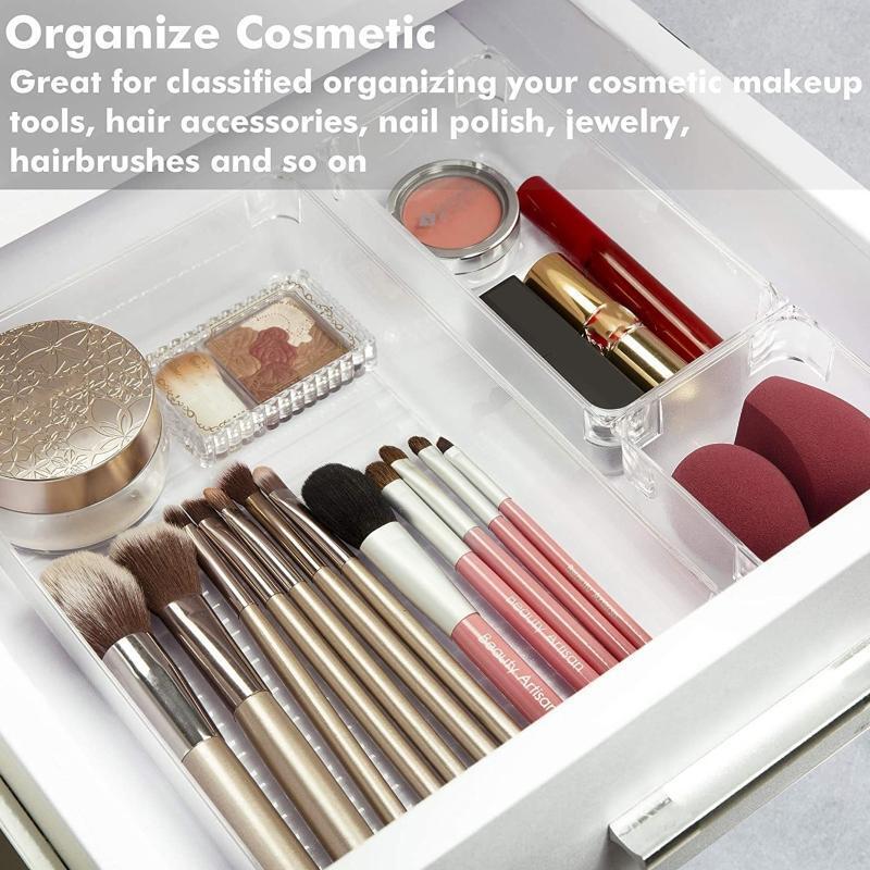 13Pcs Desk Drawer Organizer Set 5-size Versatile Vanity and Desk Drawer Storage