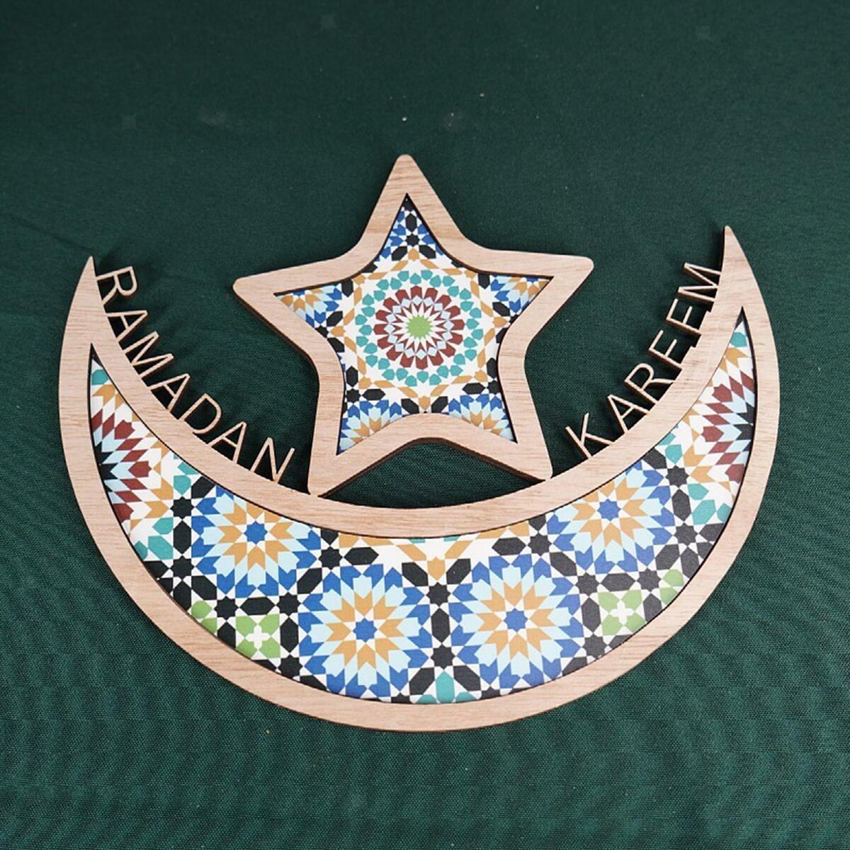 2 Pieces Ramadan moon and  Shape Food Tray Dessert Pastry Party Serving Tray