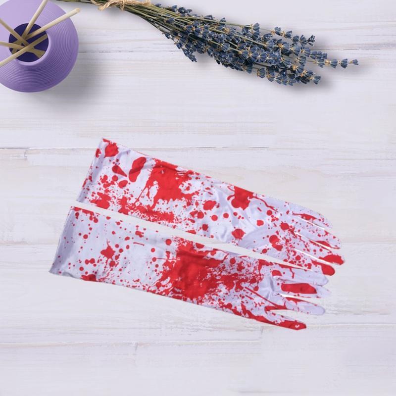 Bloody Gloves Long Halloween Fancy Dress Costume Nurse Zombie Dress Up Costumes