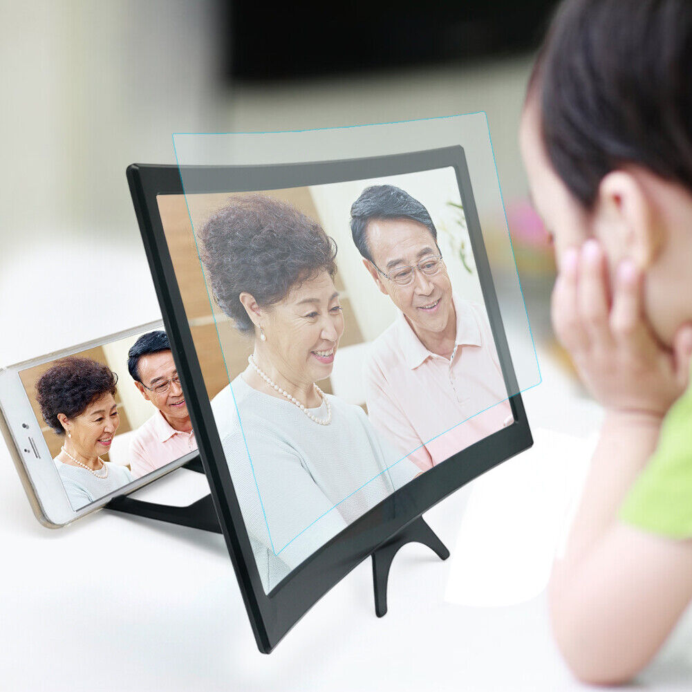 L6 12 inch Curved Phone Screen Magnifier HD Amplifier with Phone Stand