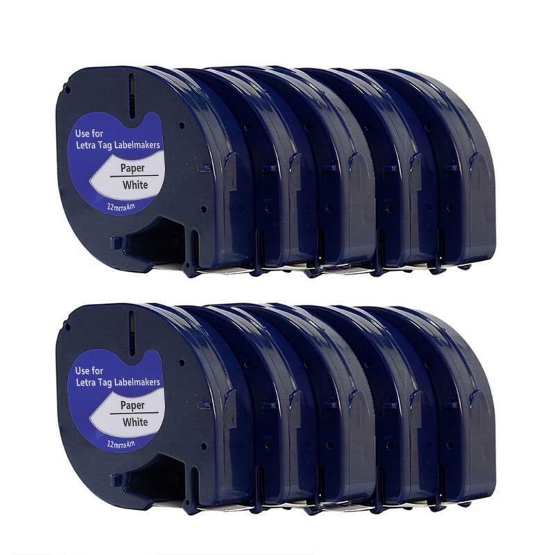 10pcs for Dymo- LetraTag 91200 Paper Label Tapes for LT-100H LT-100T QX 50 XR XM