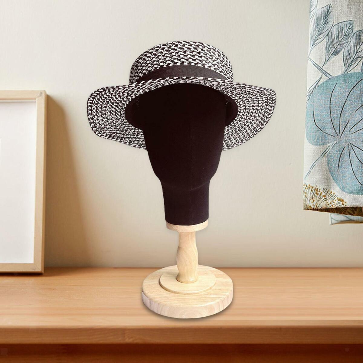 Block Head with  Styling Caps Glasses Display Wig Making