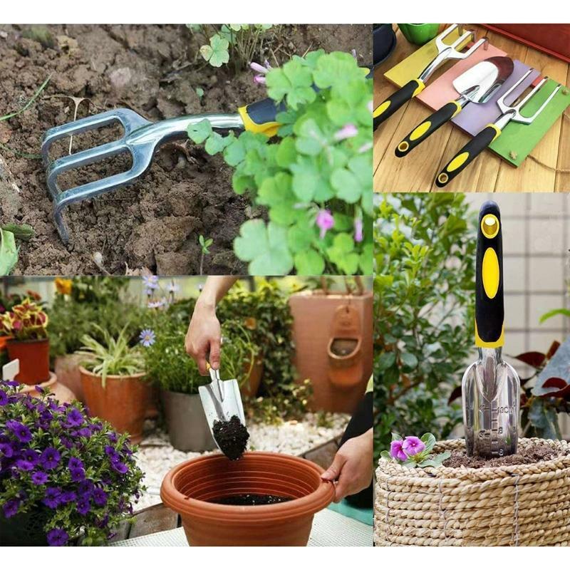 3 Pcs Garden Hand Tool Set Includes Hand Trowel Transplant Trowel Garden Tool