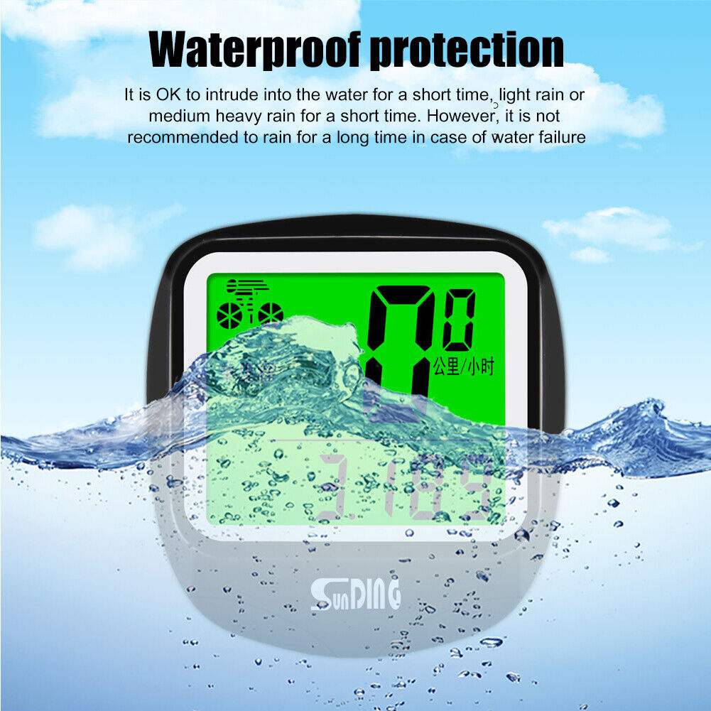 SUNDING MTB Bike Wired Speedometer Cycling Bicycle Digital LCD Computer