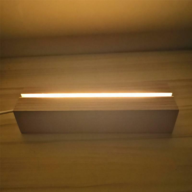 Lights Display Base Crystal Wooden Lighted Base Stand for Crystal Display Glass