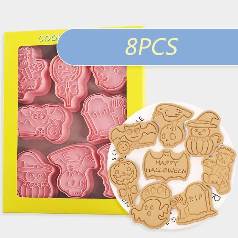 Halloween Cookie Cutters Plastic Material Cutter Halloween Series Biscuit Moulds