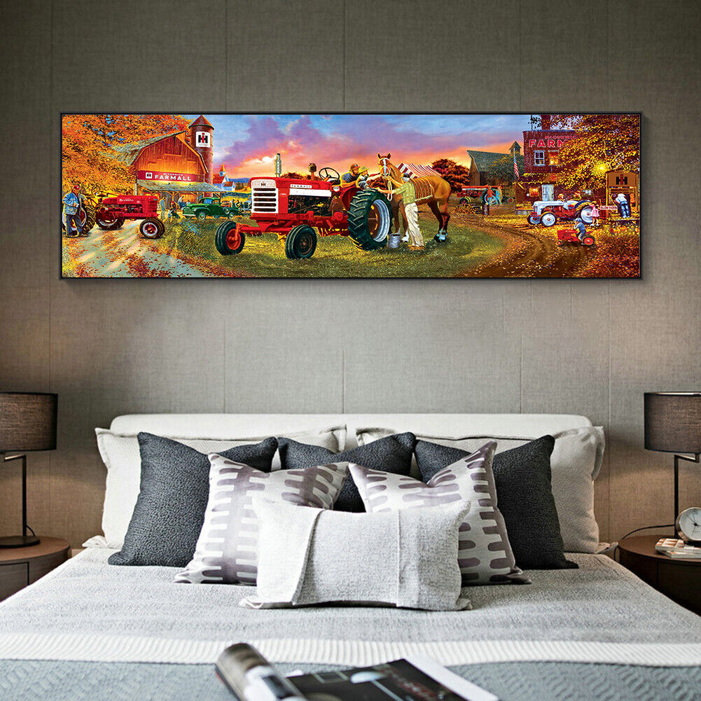 Farm Tractor 5D DIY Full Drill Round Diamond Painting Mosaic Home Decor