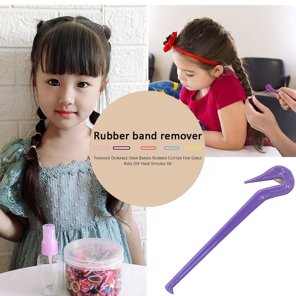 Hair Rubber Band Cutter Tool for Girls Painless Hair Ties Remover (Purple)