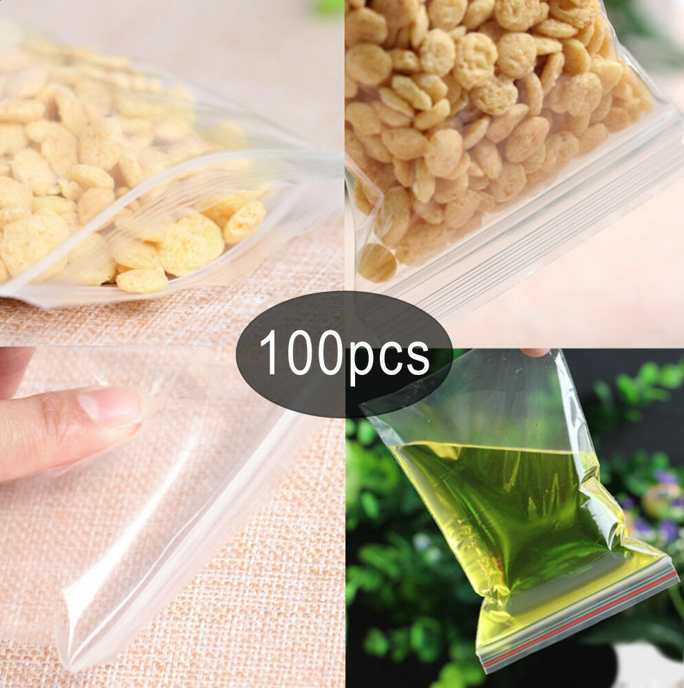 100 PCS 4 x 6cm Plastic Clear Zip Zipper Reclosable Storage Bags zhanb