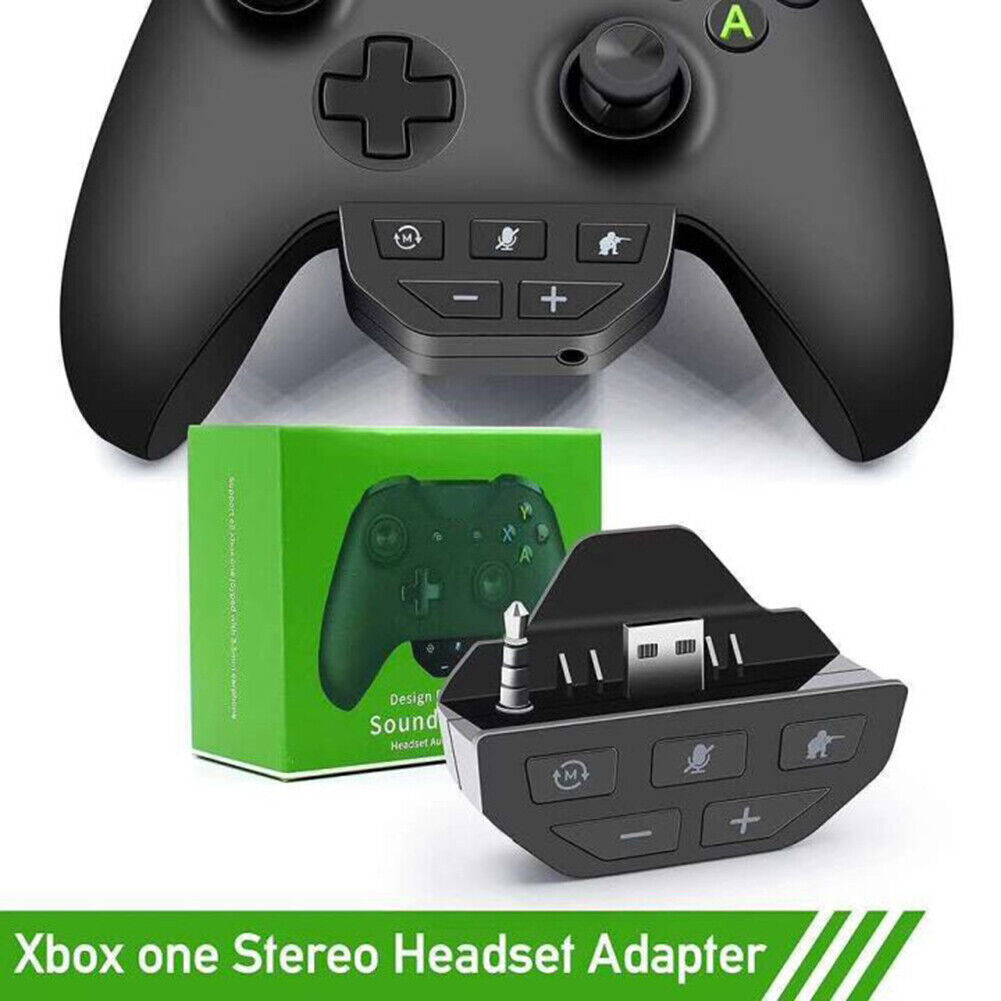 Stereo Headset Adapter Audio Mic Converter for Xbox One Controller (Black)