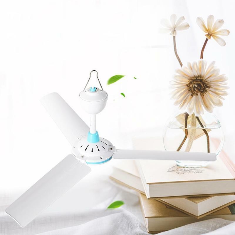 50cm 12V Ceiling Fan Air Cooler Hanging Fan for Camping Outdoor Tent Home Bed