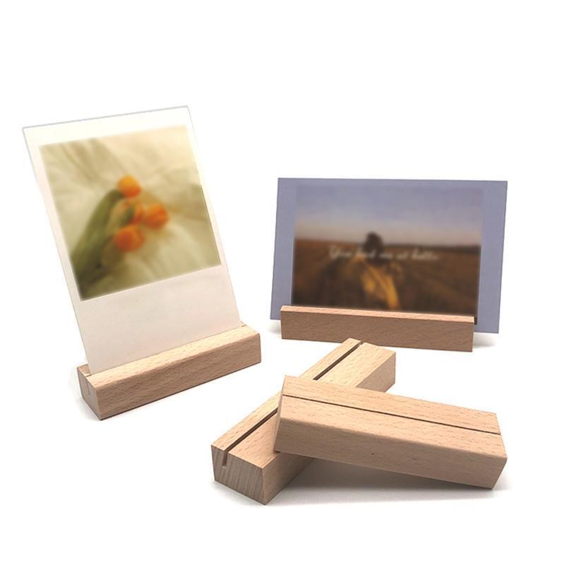 Simple Wood Place Card Holders Table Number Stands Sign Holders for Wedding Desk
