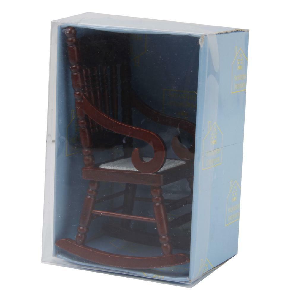 Simulation 1:12 Wooden Rocking  Refrigerator Life Scene Decoration