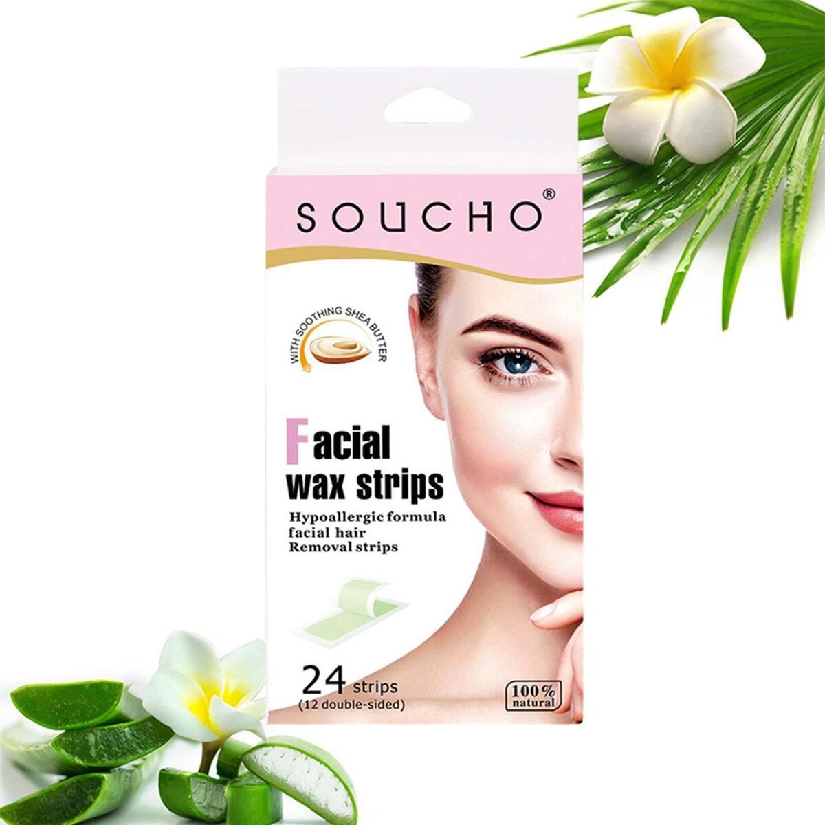 24Pcs Hair Removal Wax Strips for Depilation Body Face Arm Eyebrow Wax Paper