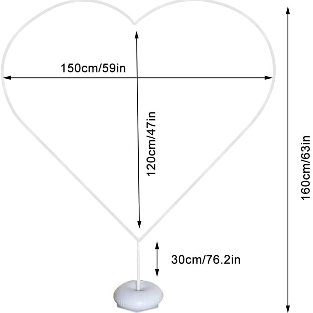 Frame Holder Column Base Balloon Arch Plastic With Stand 59inch Love Heart