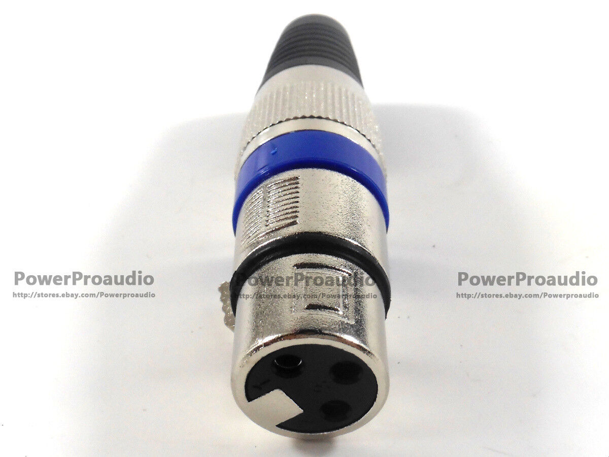 10PCS/LOT 3Pin Audio Microphone Cable Connector Male & Female MIC Blue