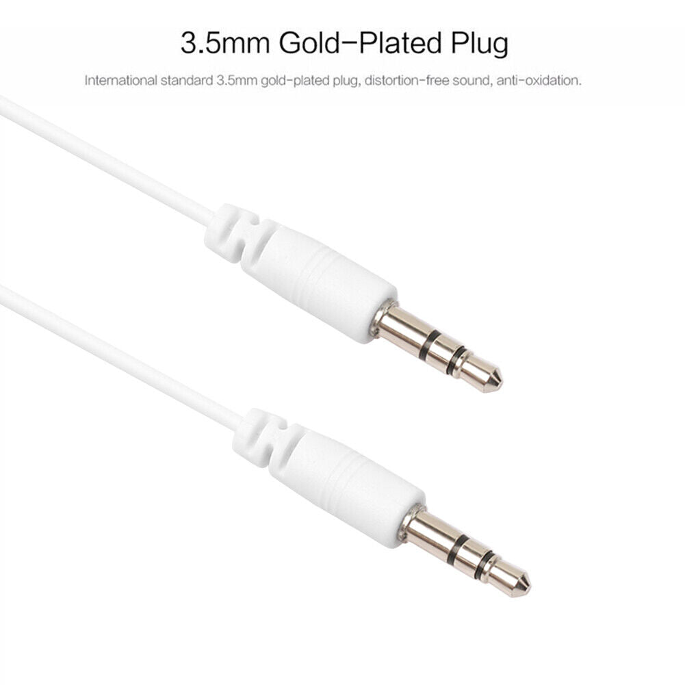 3.5 mm Stereo Jack Audio Cable 1/8 to 1/8 Male AUX Cord for Car Headphones