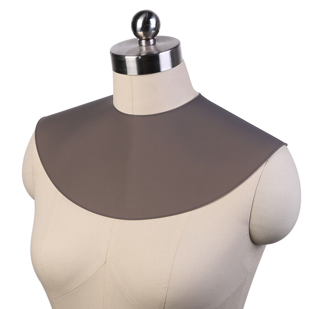 Haircut Shawl Neck Cape Silicone Neck Shield for Hair Coloring (Black)