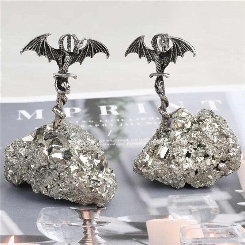 Natural Pyrite Cluster Energy Healing Crystal Stone Pterosaur Sword Ornaments