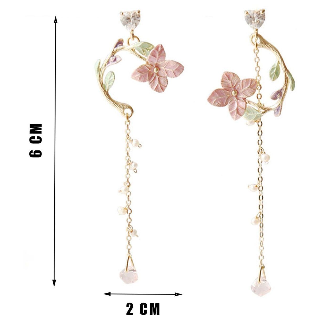 Jewelry Earrings New Korea Ladies Flower Pendant Earrings Tassel Earrings Leaf