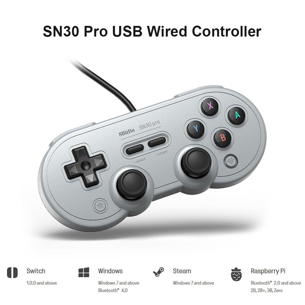 8Bitdo SN30 Pro USB Wired Gamepad Vibration Controller for Switch PC Steam